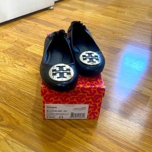 Tory Burch Classic Reva Ballet (black/silver)